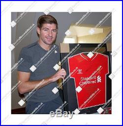 Framed Steven Gerrard Signed Liverpool Shirt Career Stats Limited Edition