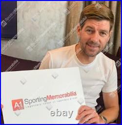 Framed Steven Gerrard Signed T-Shirt, Gerrard 1 Autograph