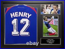 Framed Thierry Henry Signed Original France 2007/08 Football Shirt Proof Coa