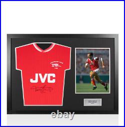 Framed Tony Adams Signed Arsenal Shirt 1985, Centenary, Home Panoramic