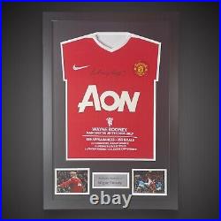 Framed Wayne Rooney Manchester United Stats Hand Signed Shirt £225 With COA