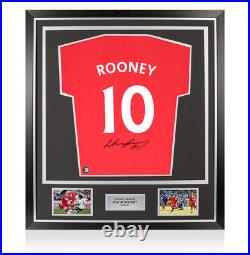 Framed Wayne Rooney Signed Red T-Shirt, Number 10, White Number Premium