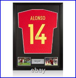 Framed Xabi Alonso Signed Spain Shirt 2016-2017, Number 14 Autograph