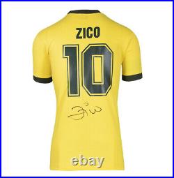 Framed Zico Signed Brazil Shirt 1982, Home, Number 10 Panoramic