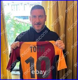 Francesco Totti Back Signed AS Roma 2001-02 Home Shirt In Deluxe Packaging
