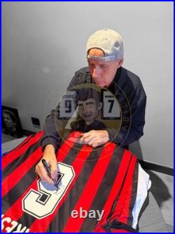 Franco Baresi hand signed AC Milan shirt COA Photo Proof