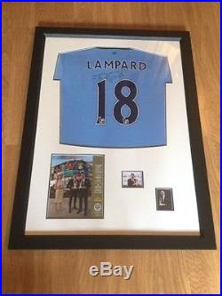 Frank Lampard Framed Signed Manchester City Shirt With Certificate