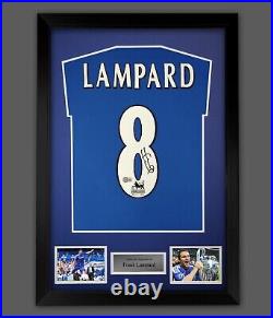 Frank Lampard Hand Signed Chelsea Fc Football Shirt In A Framed Presentation