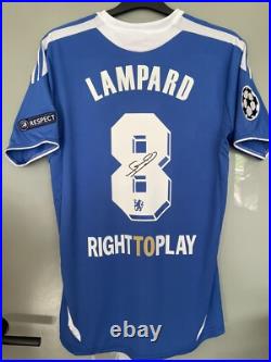 Frank lampard genuine hand signed Chelsea 11 12 UCL home shirt photo proof + COA