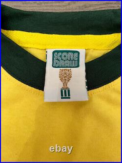 Front Signed Edson PELE Brazil 1970 Official Score Draw Retro Shirt A1 COA