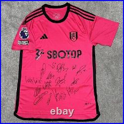 Fulham Squad Signed 2023/24 Football Shirt with COA and Photo Proof Jimenez etc