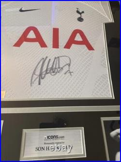 GENUINE Spurs 22/23 Signed framed HEUNG-MIN SON Jersey