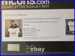 GENUINE Spurs 22/23 Signed framed HEUNG-MIN SON Jersey