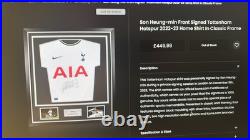 GENUINE Spurs 22/23 Signed framed HEUNG-MIN SON Jersey