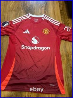 Garnacho hand signed Manchester United home shirt with Coa included
