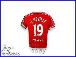 Gary Neville Manchester United Signed 1999 Football Shirt COA