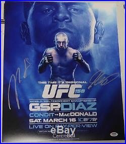 Georges St-Pierre & Nick Diaz Signed UFC 158 16x20 Photo PSA/DNA COA Poster Auto