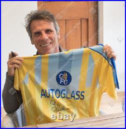Gianfranco Zola Signed Chelsea Shirt 1998 Away Autograph Jersey