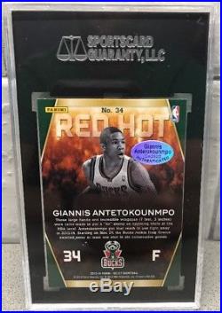 Giannis Antetokounmpo Signed 2013-14 Select Red Hot RC Rookie SGC GEM 10 AUTO