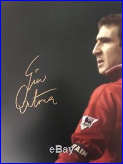 Giant Manchester United Signed Framed Eric Cantona Poster SUPERB ITEM £150