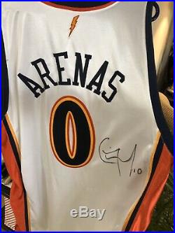 Gilbert Arenas Signed Game Issued Pro Cut 03-04 Warriors Jersey