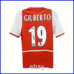Gilberto Silva Signed Arsenal Soccer Jersey #19 with Beckett COA