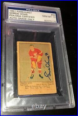 Gordie Howe Signed 1951 Parkhurst Red Wings Rookie Card Psa/dna Gem Mint 10 Auto