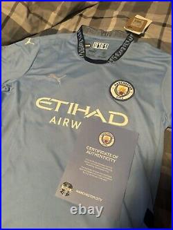 Grealish Signed Man City Shirt With Club COA