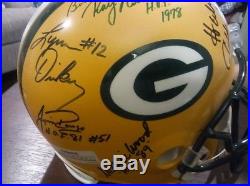 Green Bay Packers legends signed full size helmet Bart Starr, Hornung, Nitschke+