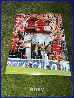 HENRY & BERGKAMP ARSENAL FC PHOTO GENUINE HAND SIGNED AUTHENTIC COA 16x12