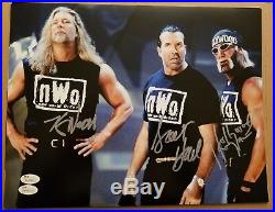 HULK HOGAN KEVIN NASH SCOTT HALL NWO WCW WWE SIGNED AUTOGRAPH 11x14 PHOTO JSA
