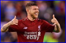 Hand Signed ALBERTO MORENO Liverpool Football Home Shirt Proof