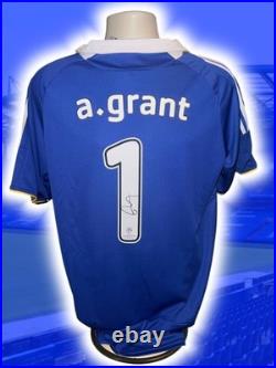 Hand Signed AVRAM GRANT Chelsea Retro Home Shirt Proof