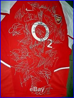 Hand Signed Arsenal Shirt 2003/04'invincibles' Premier League Winners Squad