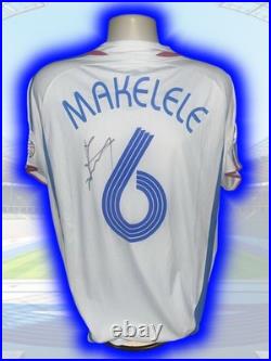 Hand Signed CLAUDE MAKELELE France Retro Away Shirt Proof