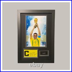 Hand Signed Cafu Captains Armband Display Brazil Coa + Photo Proo