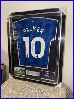 Hand Signed Chelsea 25/26 Home Shirt By Cole Palmer Deluxe Framed