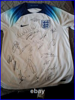 Hand Signed England Squad Shirt With Fa Coa