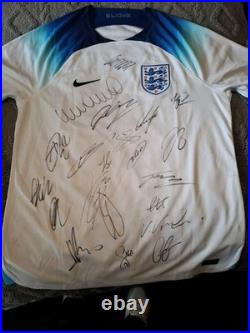 Hand Signed England Squad Shirt With Fa Coa