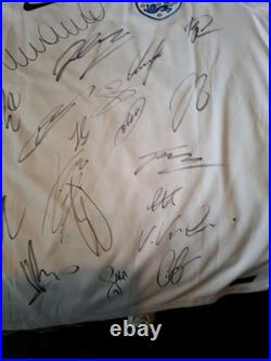 Hand Signed England Squad Shirt With Fa Coa