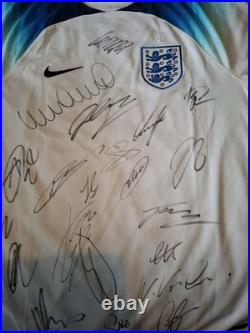Hand Signed England Squad Shirt With Fa Coa