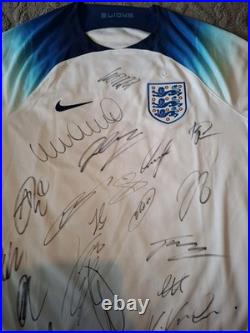 Hand Signed England Squad Shirt With Fa Coa