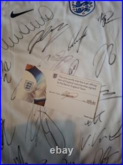Hand Signed England Squad Shirt With Fa Coa