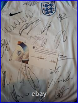 Hand Signed England Squad Shirt With Fa Coa