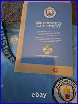 Hand Signed Fhil Foden Manchester City Shirt With Club Coa