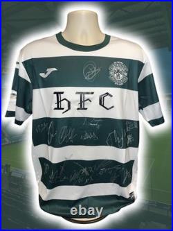 Hand Signed HIBERNIAN FC Football Anniversary Shirt Signed by 20 Proof