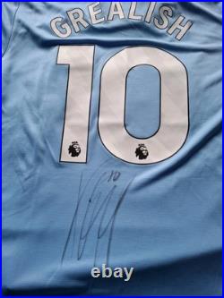 Hand Signed Jack Grealish Manchester City Shirt With Club Coa