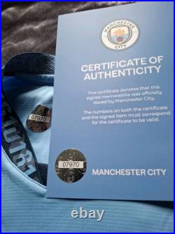 Hand Signed Jack Grealish Manchester City Shirt With Club Coa