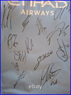 Hand Signed Manchester City Squad Signed Shirt With Club Coa