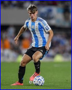 Hand Signed NICO PAZ Argentina Football Home Shirt World Cup Proof